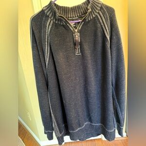 Harley-Davidson Gray Spell Out Sleeve  1/4 Zip Pullover Sweater Size XL